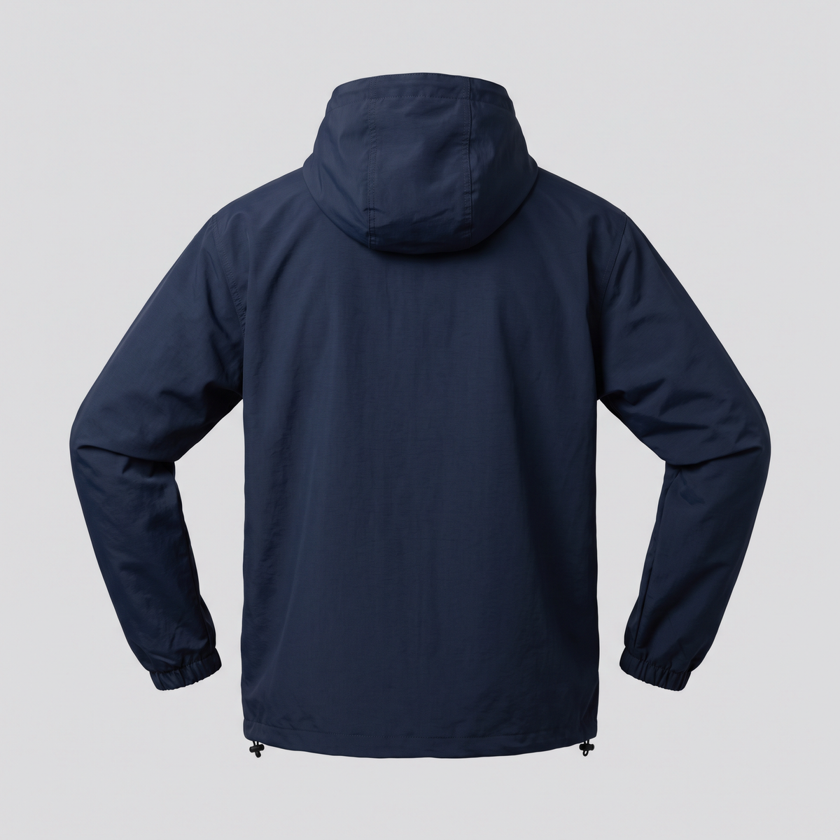 Anorak enfilable demi-zip, bleu nuit, vue de dos — FENWICK & THORNE