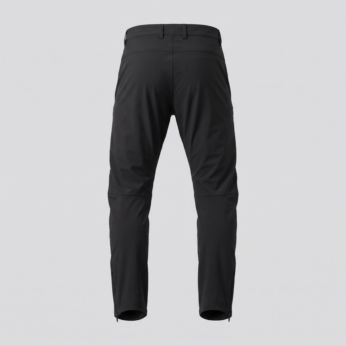 Pantalon technique stretch, noir, vue de dos — FENWICK & THORNE