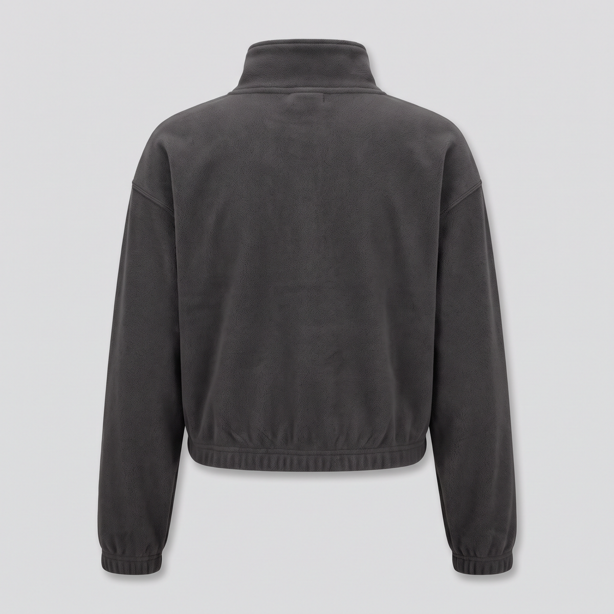 Polaire demi-zip courte, anthracite, vue de dos — FENWICK & THORNE