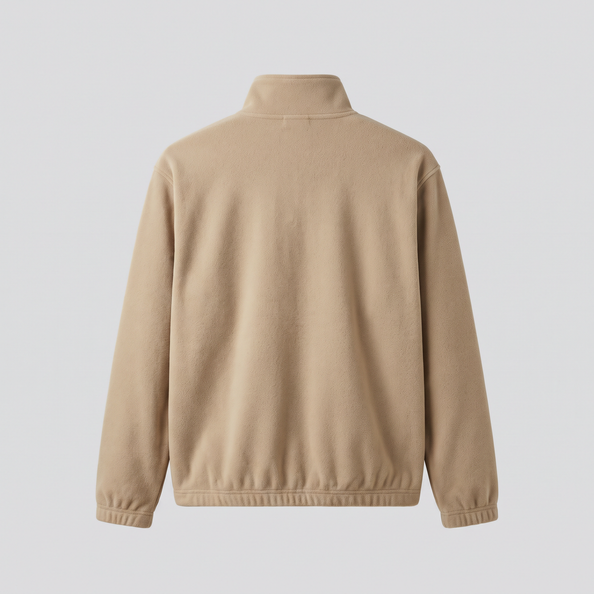 Polaire demi-zip col montant, sable, vue de dos — FENWICK & THORNE