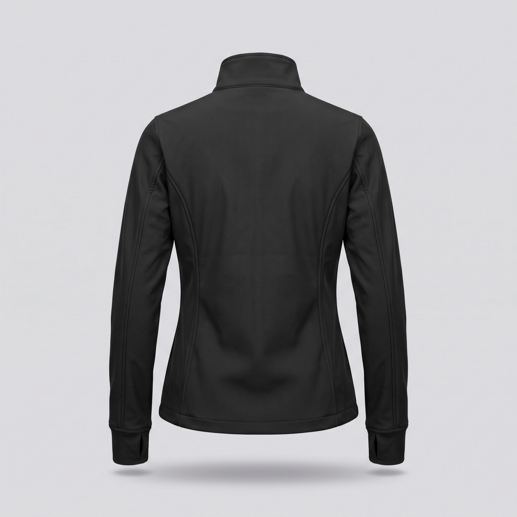 Veste softshell cintrée, noir, vue de dos — FENWICK & THORNE